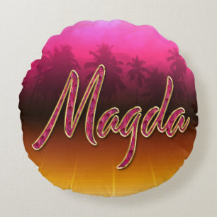 Magda First Name Golden pink cushions