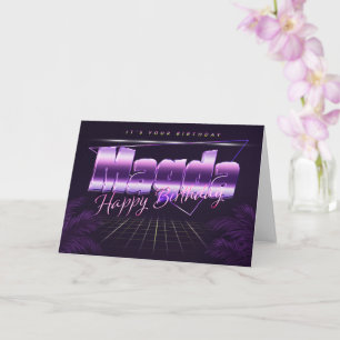Magda Name First name lila retro card Birthday