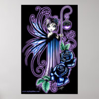 "Magdalene" Gothic Blue Rose Fairy Posters