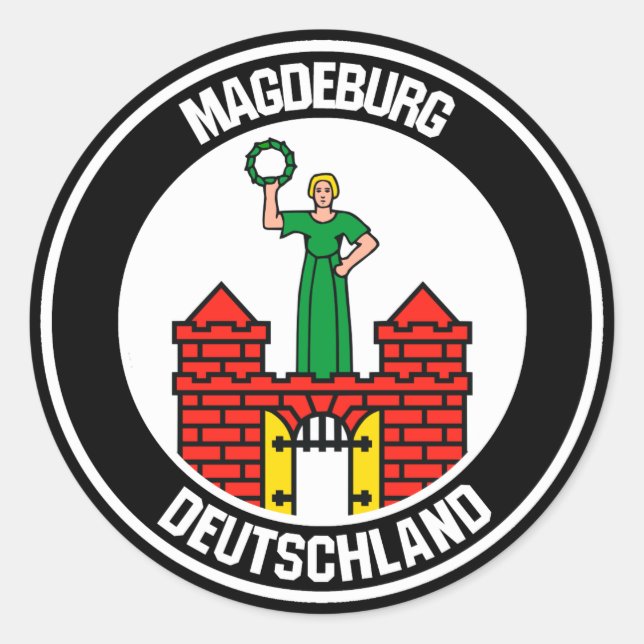 Magdeburg Round Emblem Classic Round Sticker (Front)