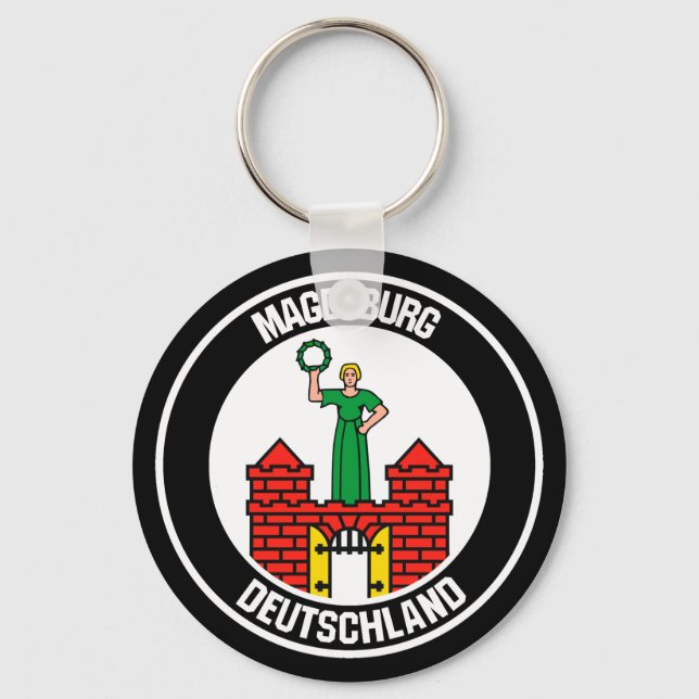 Magdeburg Round Emblem Key Ring (Front)