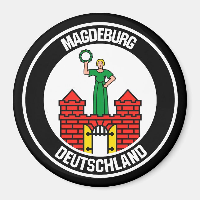 Magdeburg Round Emblem Magnet (Front)