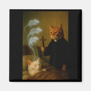Mage Cat Meme Cat Exorcism Mouse Funny Fantasy Hum Magnet