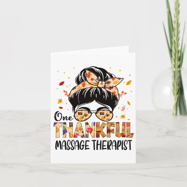 Mage Therapist One Thankful Thanksgiving Fall Autu Card (Front)