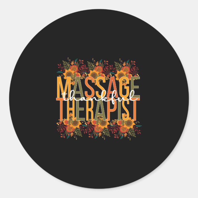 Mage Therapist Thanksgiving Mage Therapy  Classic Round Sticker (Front)