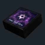 Magen Dalet Gift Box<br><div class="desc">A foil-like,  multi-coloured,  fractal Star of David on a dark blue background. Makes a great wedding or Bar/Bat Mitzvah gift.</div>