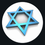 Magen David Classic Round Sticker<br><div class="desc">An illustration of the Jewish mythical symbol: The "Magen David" (David's shield, "star of David"). The Shield of David is a generally recognised symbol of Jewish identity and Judaism. A popular folk tale etymology has it that the Star of David is literally modelled after the shield of the young Israelite...</div>