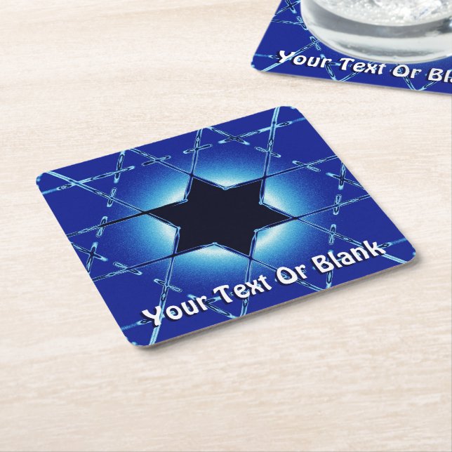 Magen Gimel Square Paper Coaster (Angled)