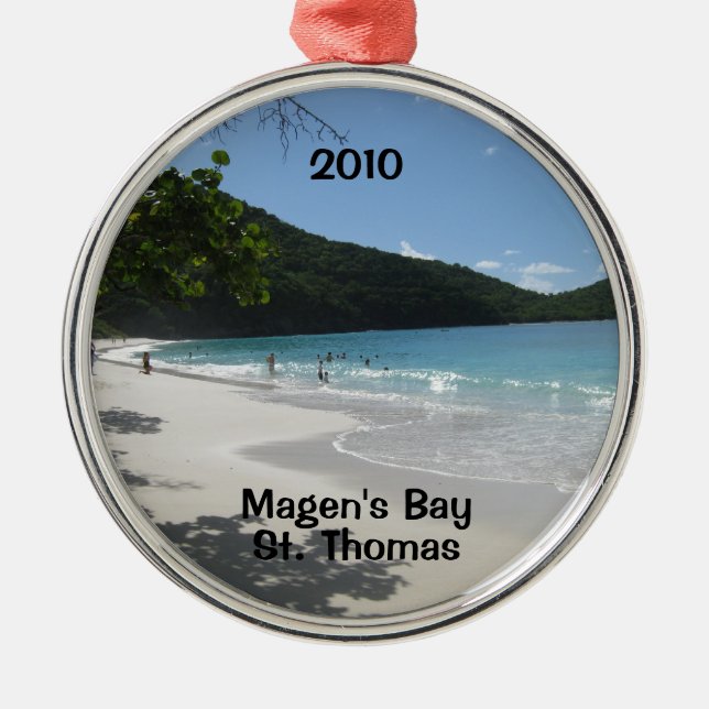 Magen's Bay, St. Thomas, 2010 Metal Tree Decoration (Front)