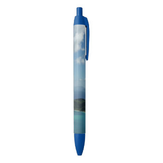 Magens Bay, St. Thomas Beautiful Island Scene Blue Ink Pen
