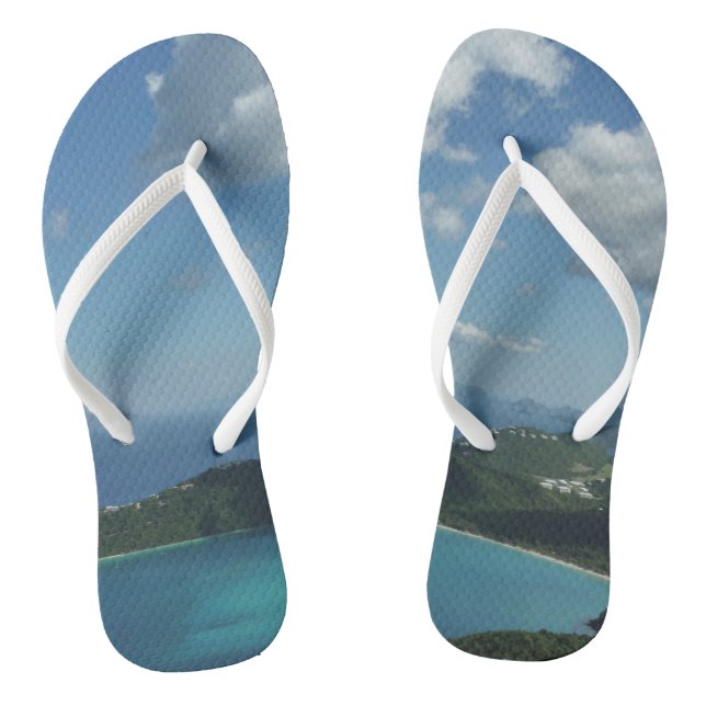 Magens Bay, St. Thomas Beautiful Island Scene Jandals (Footbed)