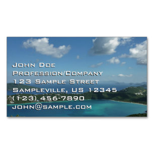 Magens Bay, St. Thomas Beautiful Island Scene Magnetic Business Card
