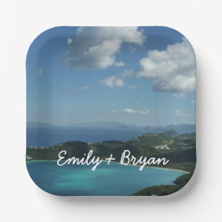 Magens Bay, St. Thomas Beautiful Island Scene Paper Plate