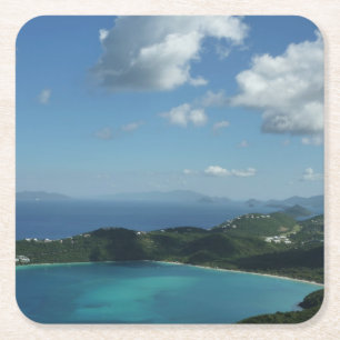 Magens Bay, St. Thomas Beautiful Island Scene Square Paper Coaster