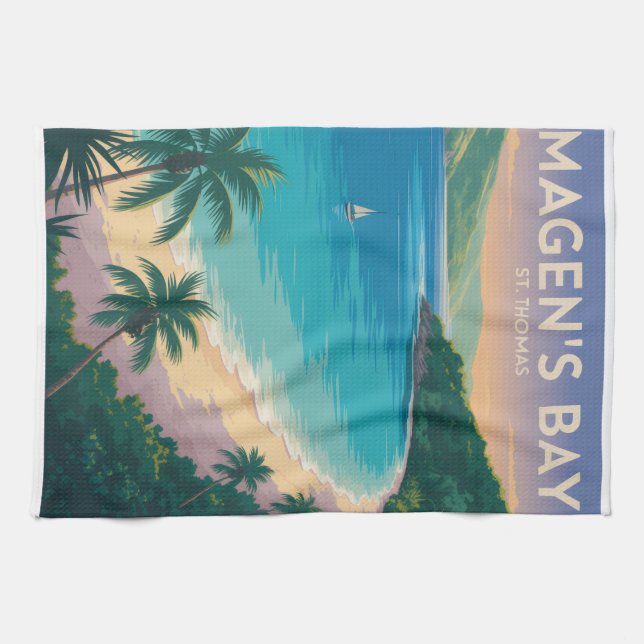 Magen's Bay, St. Thomas Tea Towel (Horizontal)