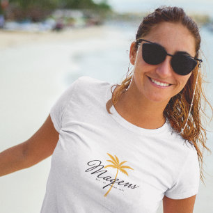 Magens Bay St Thomas USVI Minimal Palm Tree T-Shirt