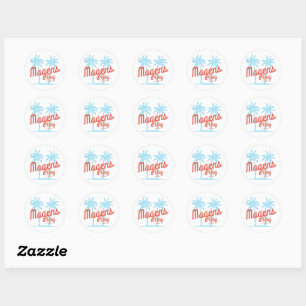 Magens Bay St. Thomas USVI Vintage Coral Type Classic Round Sticker