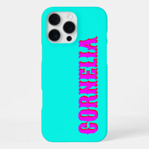 Magenta 3D Red Modern Name Funny Turquoise iPhone 16 Pro Max Case
