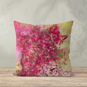 Magenta Abstract Floral  Cushion