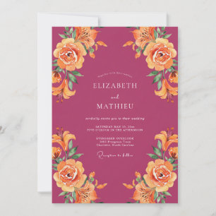 Magenta Alluring Summer Wedding Invitation