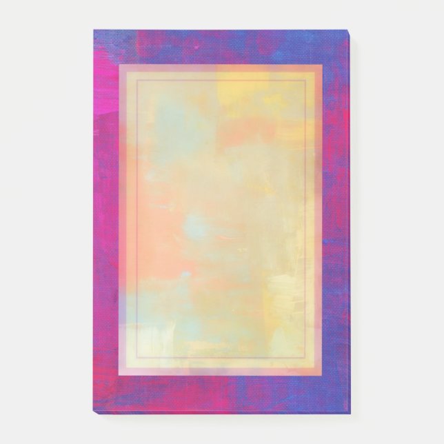 Magenta and Blue Abstract Painting Post-it Notes (Front)