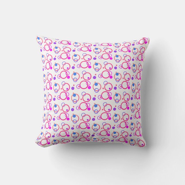 Magenta and Blue Colourful Modern Cushion (Front)