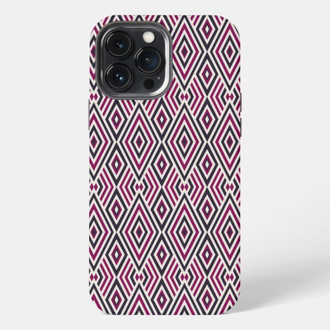 Magenta and Blue Pattern  iPhone Case (Back)