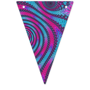Magenta and Cyan Spiral Bunting