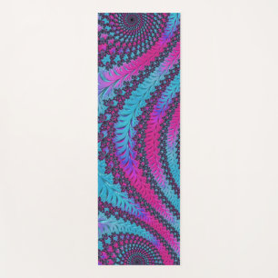 Magenta and Cyan Spiral Yoga Mat