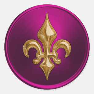 Magenta and Gold Fleur de Lis Envelope Seal