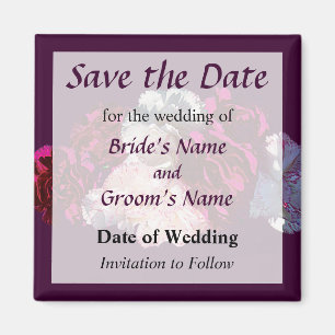 Magenta and Light Pink Carnations Save the Date Magnet