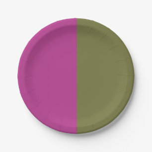 Magenta And Olive  Paper Plate