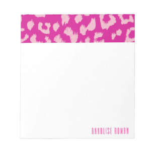 Magenta and Pink Leopard Print Notepad