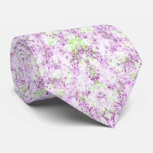 Magenta And Pistachio Green Splatter Abstract Art Tie