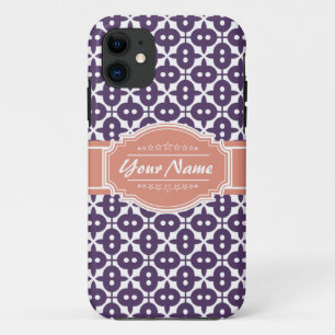 Magenta and Salmon Decorative Clover Personalised Case-Mate iPhone Case