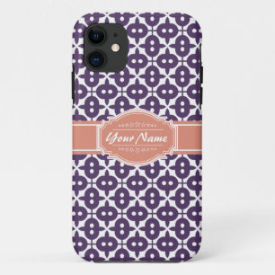 Magenta and Salmon Decorative Clover Personalised Case-Mate iPhone Case