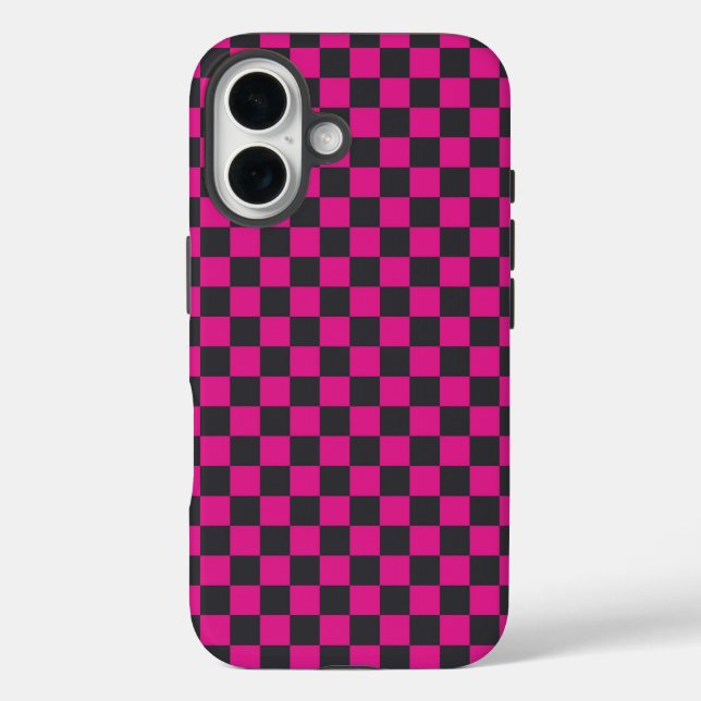 Magenta and smoke checkerboard pattern Case-Mate iPhone case (Back)