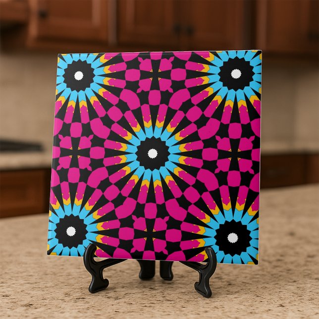 Magenta and Turquoise Chic Geometric Pattern Tile (Creator Uploaded)