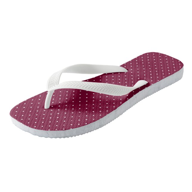 magenta and white dots jandals (Angled)