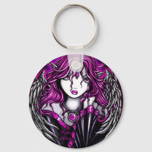 Magenta Angel Keychain