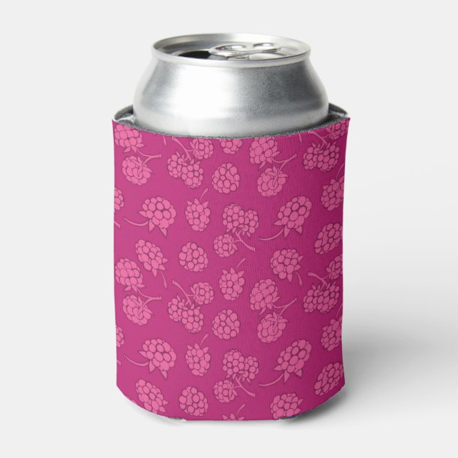 Magenta Berry Pattern Can Cooler (Can Front)