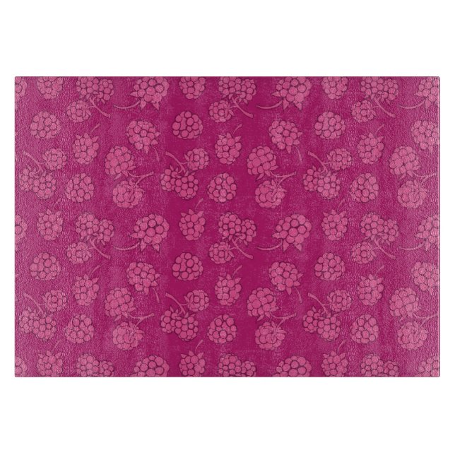 Magenta Berry Pattern Cutting Board (Front)