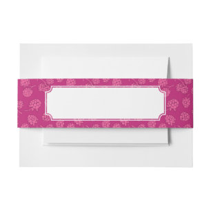 Magenta Berry Pattern Invitation Belly Band