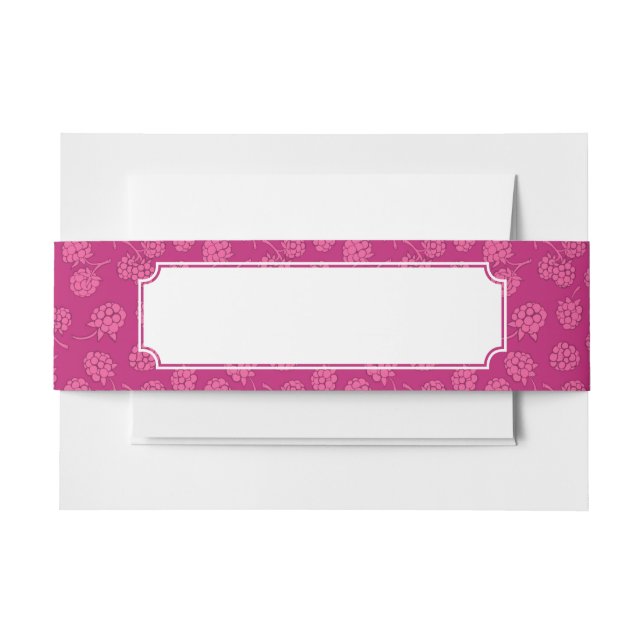 Magenta Berry Pattern Invitation Belly Band (Front Example)