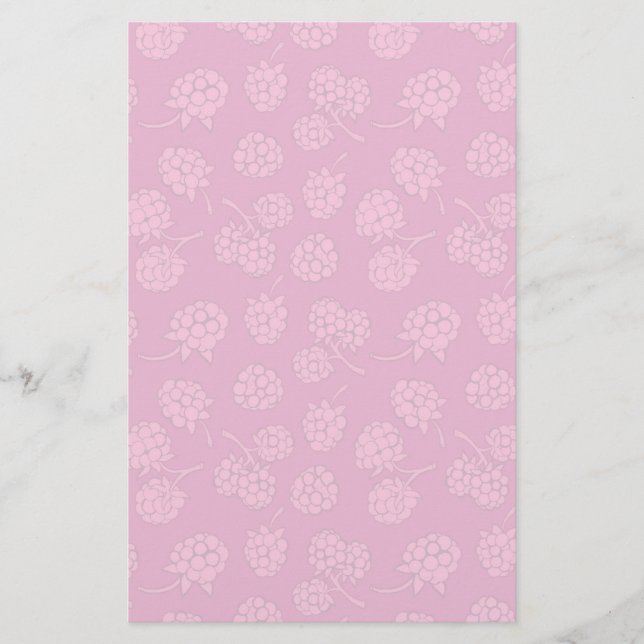 Magenta Berry Pattern Stationery (Front)