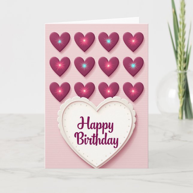 Magenta Birthday Script Card (Front)
