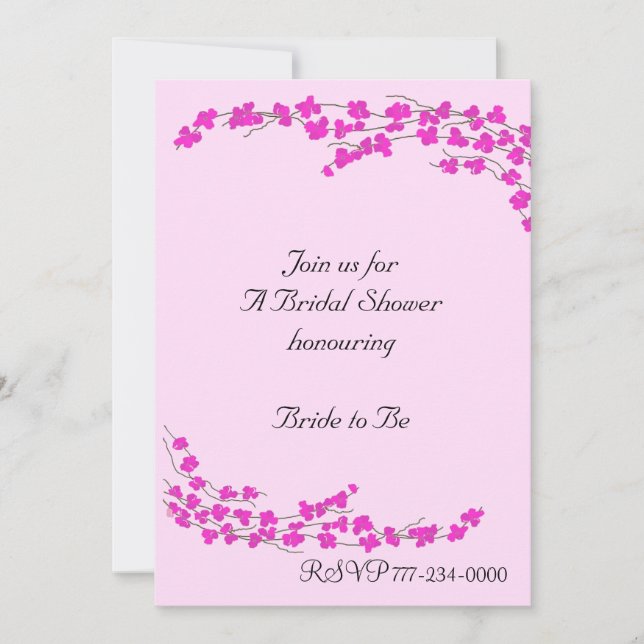 Magenta Blossoms Bridal Shower Invitation (Front)