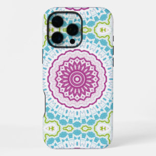 Magenta Blue and Green Mandala Pattern iPhone 16 Pro Max Case