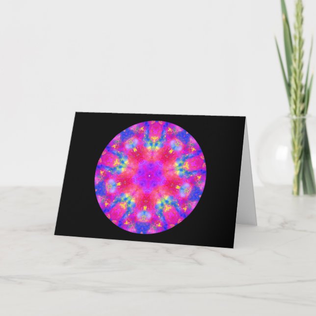 Magenta & Blue Mandala Greeting Card (Front)
