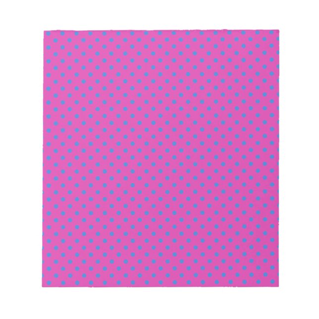 Magenta, Blue Polka Dots Notepad (Front)